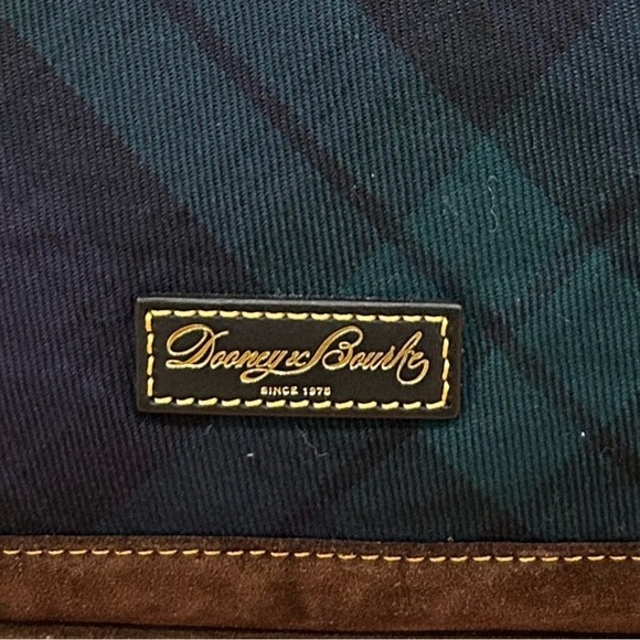 EUC!  Dooney & Bourke Women's Tartan Victoria Tote Bag Green/Blue Plaid - Picture 13 of 15
